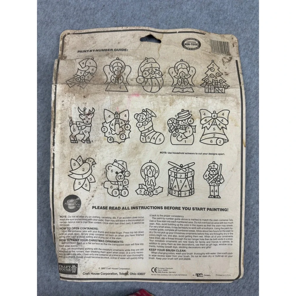 Vtg Craft House Paint‎ by Number NWT Suncatcher Ornament Kits 1992 Lot of 4